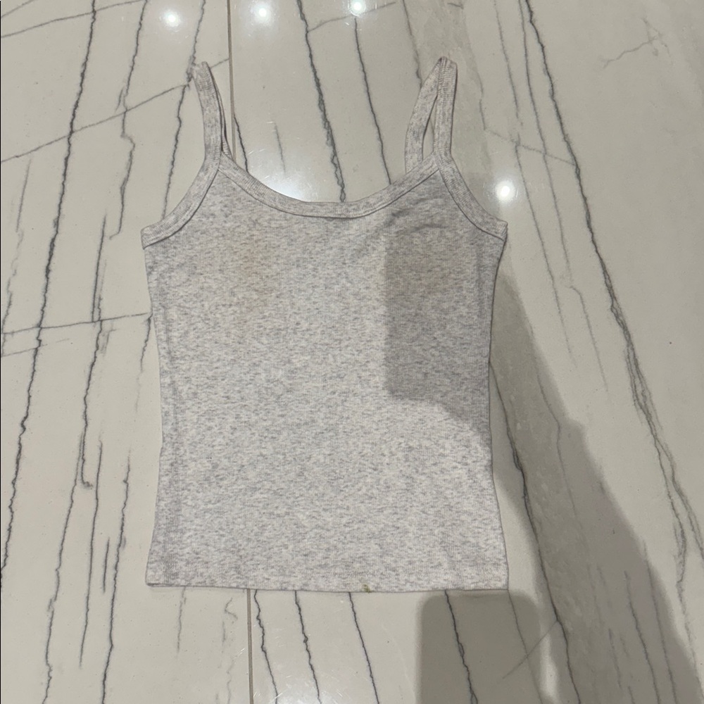Aritzia- Homestretch Scoopneck Cami Tank Top (Heather Grey) (2XS) 100% cotton